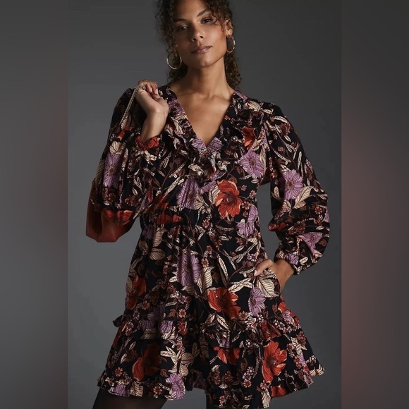 Pilcro Tiered Corduroy Dress | Anthropologie | Size Small - Picture 1 of 10